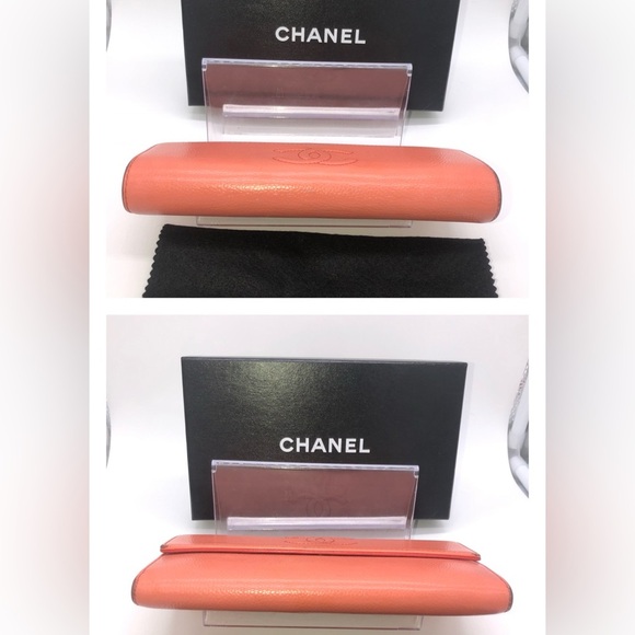 🩷CHANEL Wallet Timeless CC Embroidered Top Flap Snap Long Salmon Pink Coral COA - Picture 7 of 16